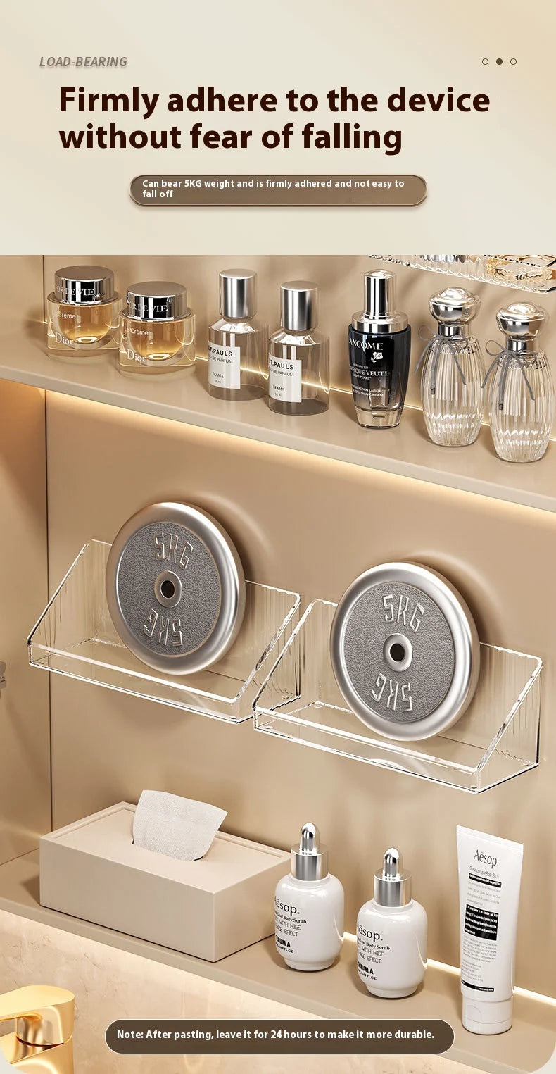 Mirror cabinet storage box bathroom cabinet wall mounted transparent slanted shelf cosmetics lipstick jewelry sorting box
