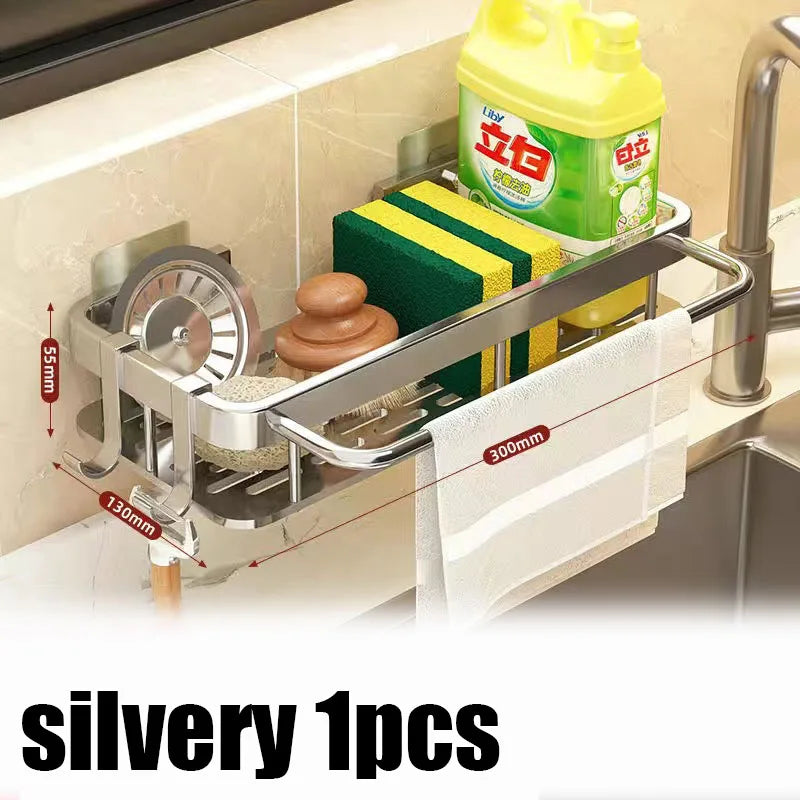 Non perforated kitchen storage rack cloth drain rack, sink dishwashing cloth sponge storage basket bathroom storage rack