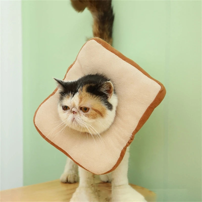 Comfortable Pet Recovery Cone Collar Toast Shaped Adjustable Recovery Collar Soft For Pet Dog Cats