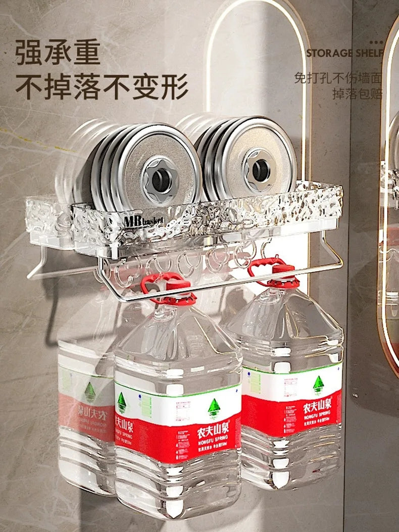 Bathroom Shelf No Drill Wall Mounted Toilet Organizer for Home Bathroom Storage