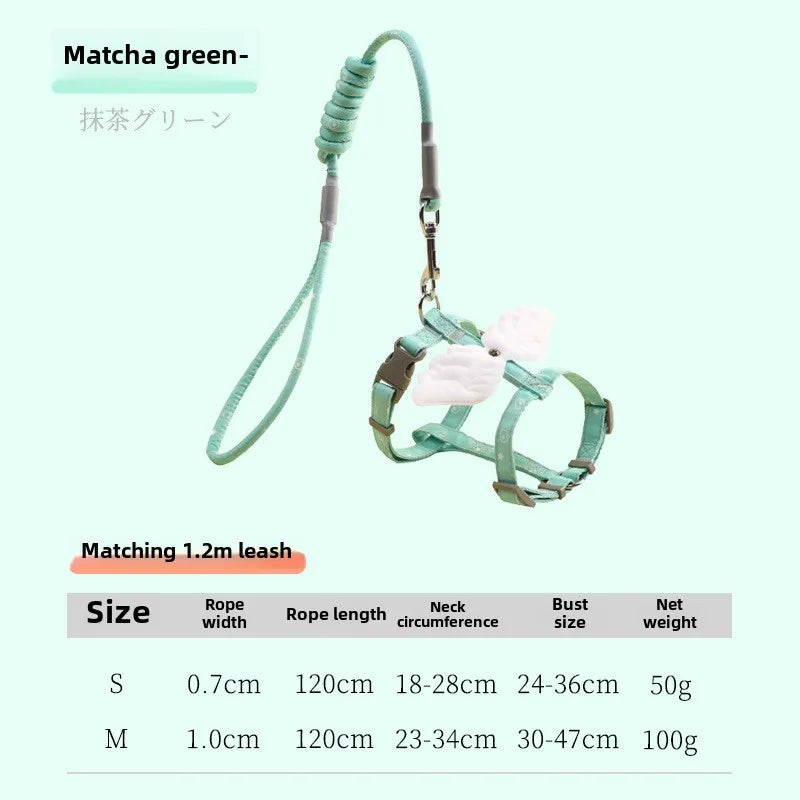 Cat Harness Set Adjustable Escape Proof Pet Harness for Kitten Outdoor Walking Cat Collar Lead Leash Pet Supplies