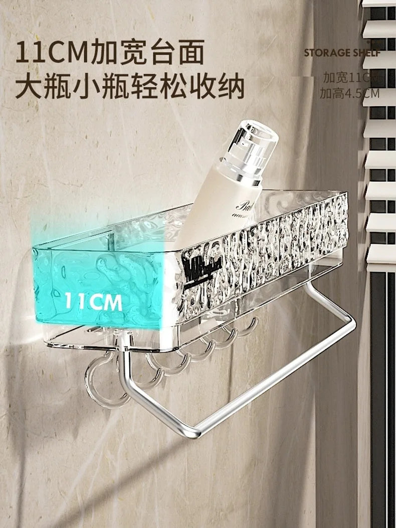 Bathroom Shelf No Drill Wall Mounted Toilet Organizer for Home Bathroom Storage