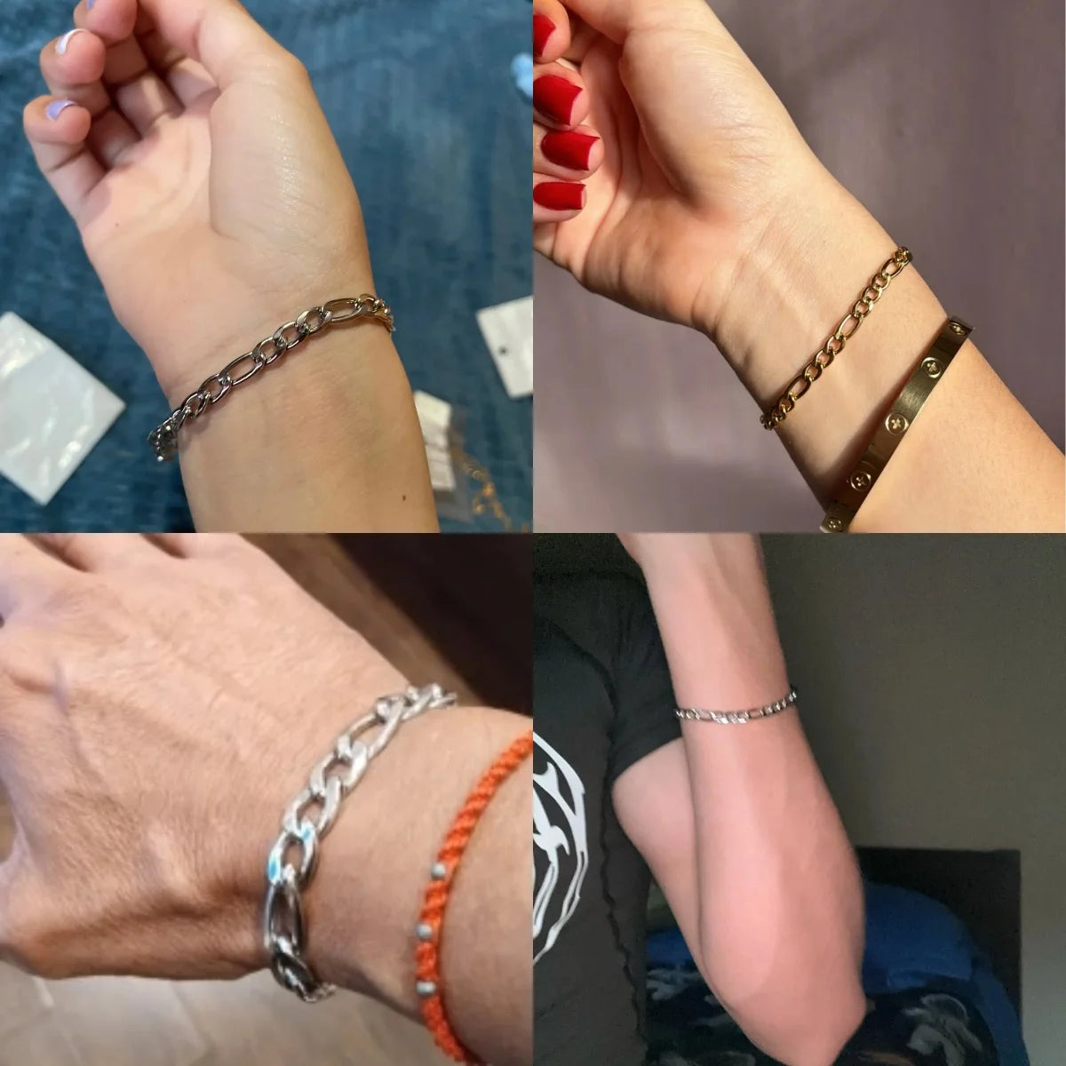 Lucktune Figaro Chain Bracelet for Men Women Stainless Steel Width 3-10 MM Bracelets Punk Jewelry Couple Gift Pulsera Hombre New