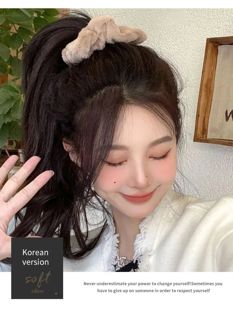 7/21 Pcs/Set Women Hair Scrunchies Set Plush Solid Hair Band for Girls Ponytail Holder Rubber Bands Hair Ties Hair Accessories