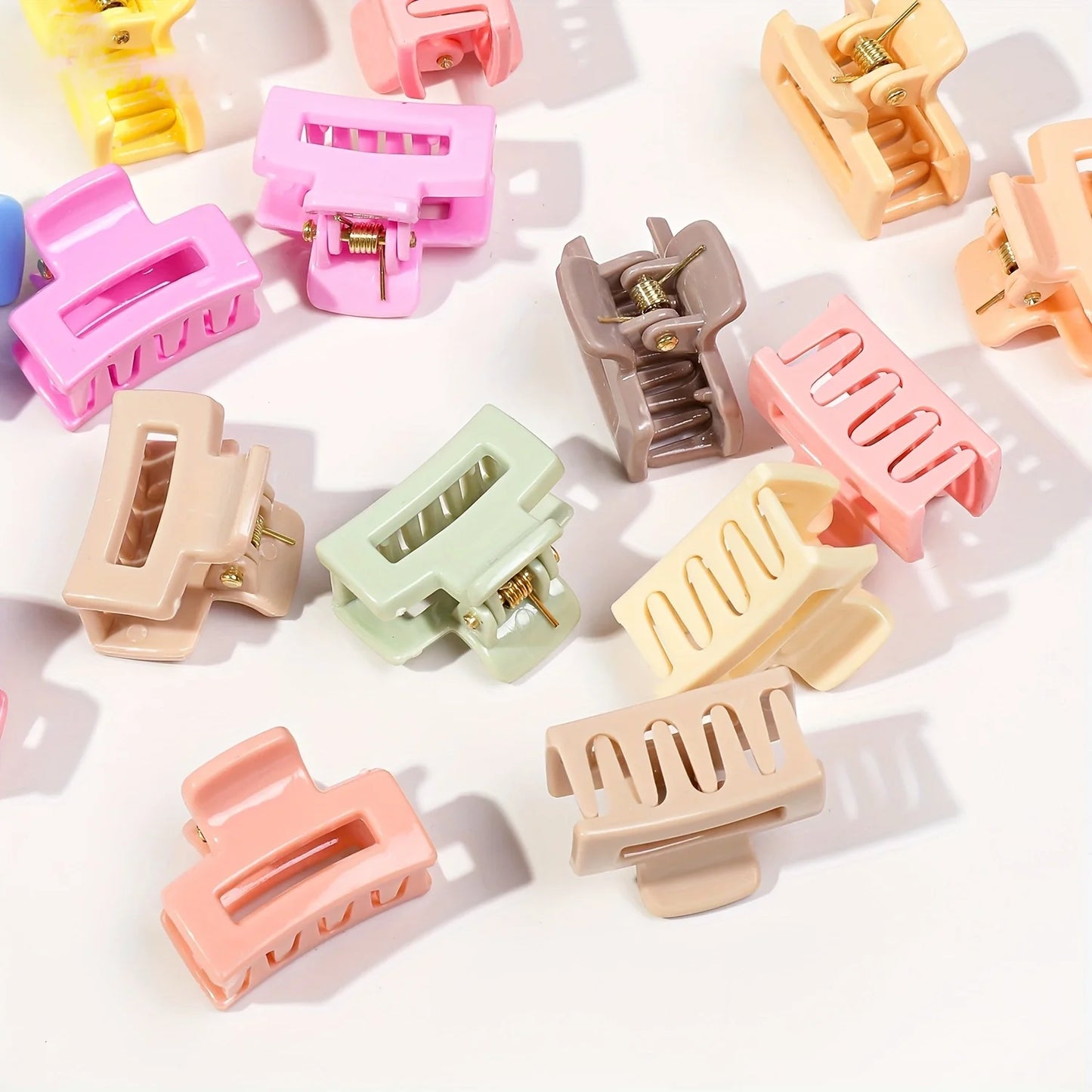 30Pcs Multicolor Small Hair Claw Clips for Women Girls,1 Inch Mini Hair Jaw Clips Rectangle Nonslip Clip for Thin Thick Hair