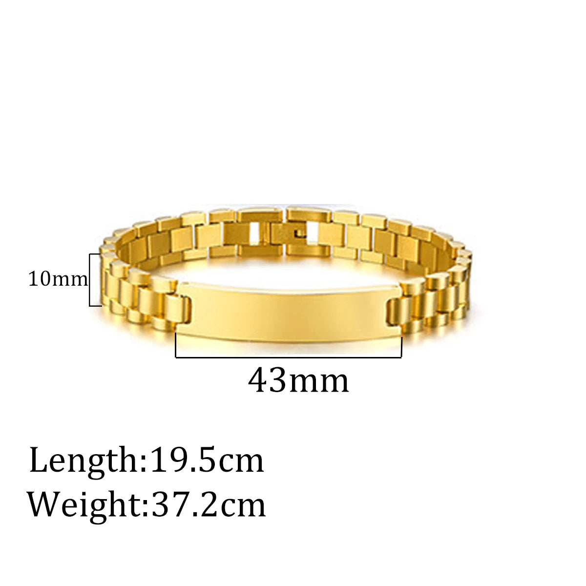 Atoztide 10mm Punk Men Personalised Engraved Name Date Bracelets for Women Thick Chain Stainless Steel Jewelry Bangle Gift