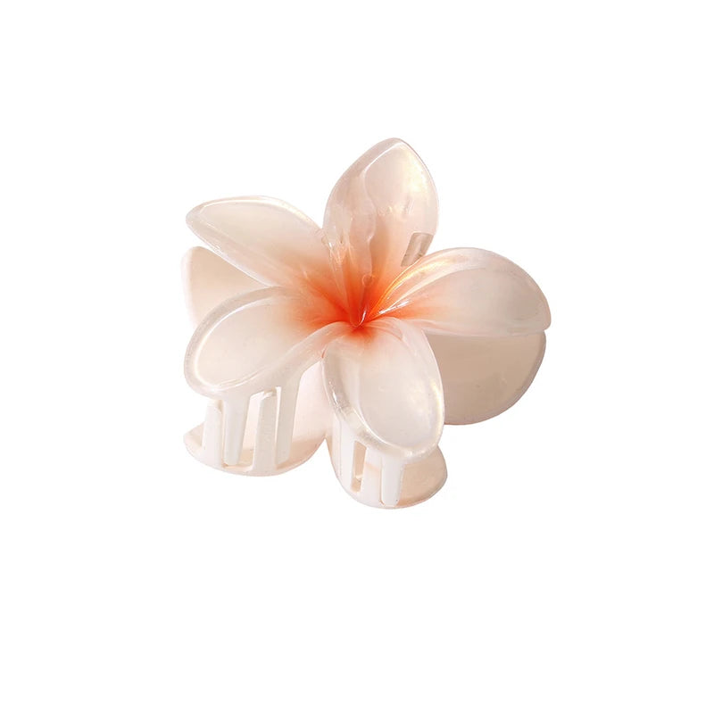 Pearl Light 8CM Summer Flower Hair Claw Clip Hairpin Barrettes Ponytail Holder Beach Head Accessories Women Girls Hair Clip