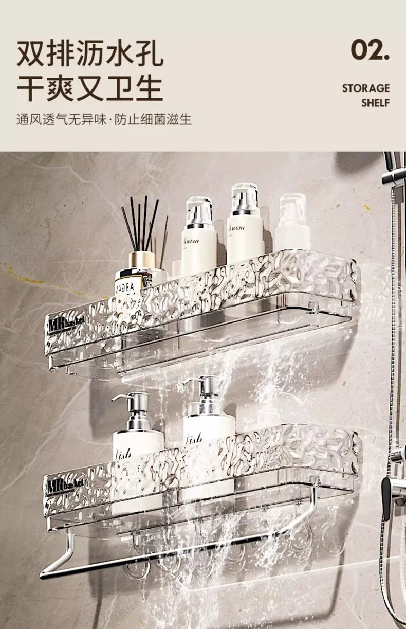 Bathroom Shelf No Drill Wall Mounted Toilet Organizer for Home Bathroom Storage