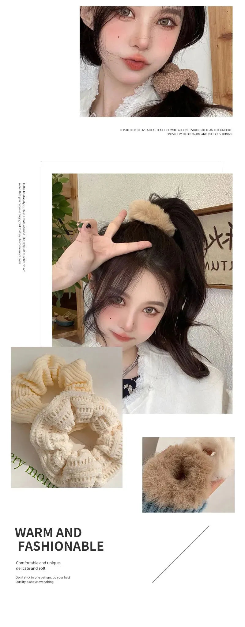 7/21 Pcs/Set Women Hair Scrunchies Set Plush Solid Hair Band for Girls Ponytail Holder Rubber Bands Hair Ties Hair Accessories