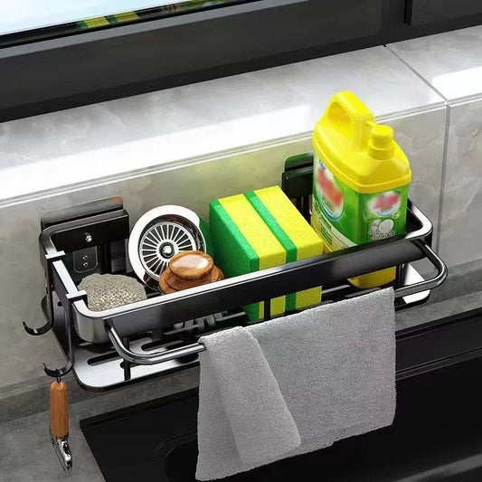 Non perforated kitchen storage rack cloth drain rack, sink dishwashing cloth sponge storage basket bathroom storage rack