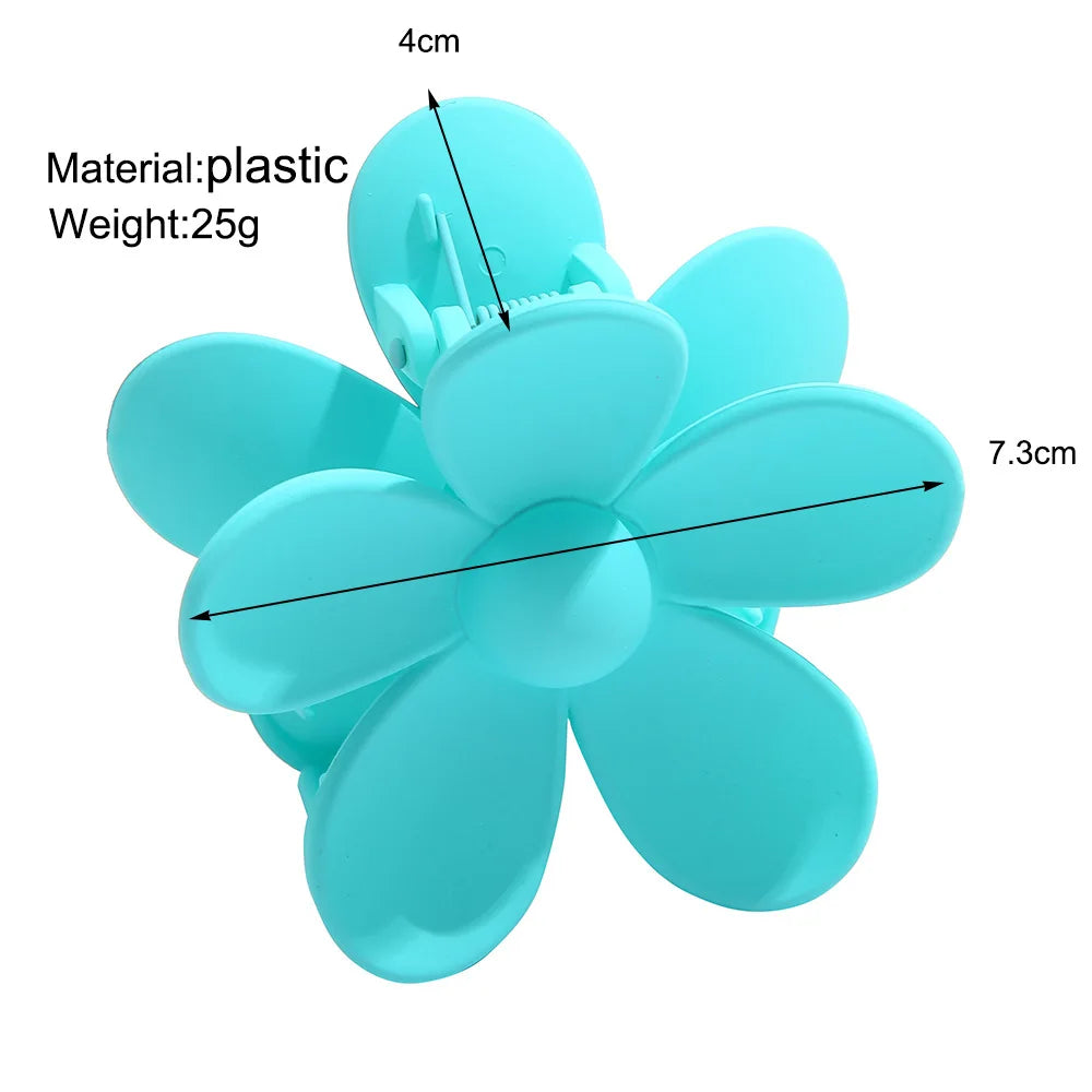 4PCS Fashion Flower Hair Claw Clips for Women Sweet Girls Solid Crab Hair Claws Ponytail Hairpin Barrette Headwear Accessories