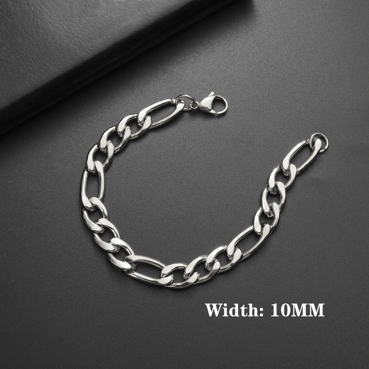 Lucktune Figaro Chain Bracelet for Men Women Stainless Steel Width 3-10 MM Bracelets Punk Jewelry Couple Gift Pulsera Hombre New