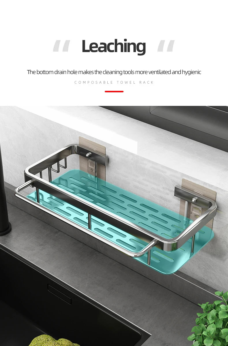 Non perforated kitchen storage rack cloth drain rack, sink dishwashing cloth sponge storage basket bathroom storage rack