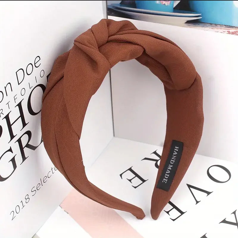 New Fashion Knotted Headbands for Women Solid Color Girls Cloth Hair Bands Wide Hairband Soft Hair Hoop Hair Accessories