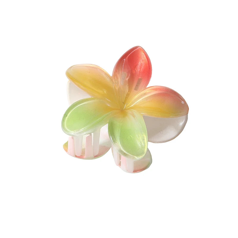 Pearl Light 8CM Summer Flower Hair Claw Clip Hairpin Barrettes Ponytail Holder Beach Head Accessories Women Girls Hair Clip