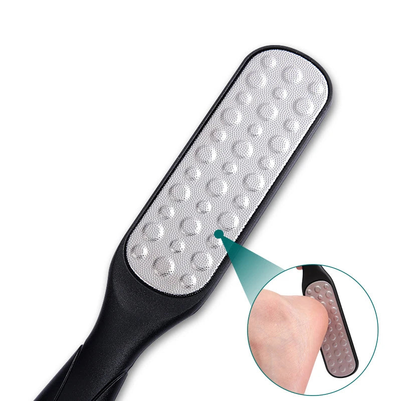 1pc Stainless Steel Foot File Double-Sided Foot Rasp Callus Remover Professional Pedicure Tools Foot Scrubber Dead Skin Remover