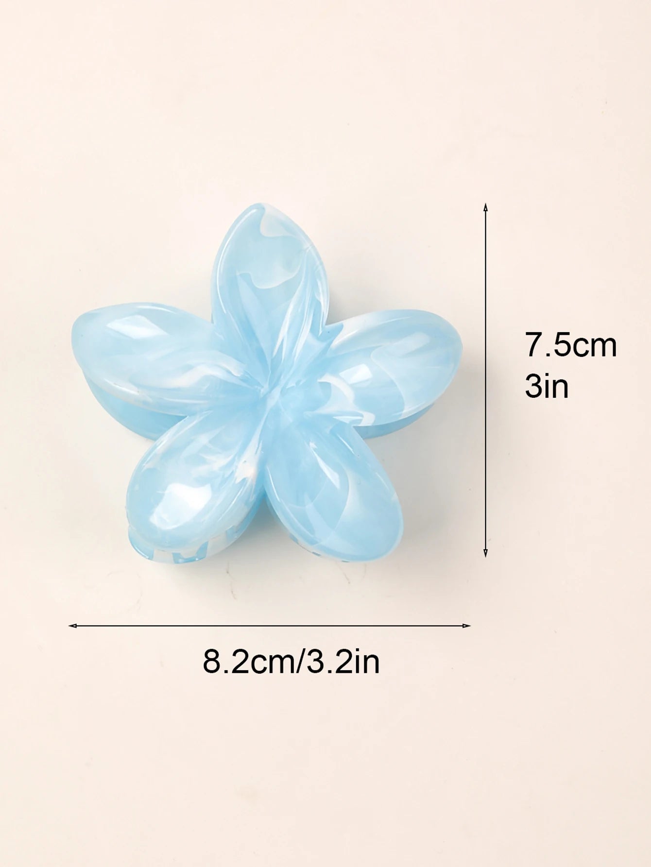 2 Pcs Hawaiian Flower Claw Clips for Women,Marble Vein Flower Hair Claw Clips for Thin Hair,Cute Beach Hair Accessories
