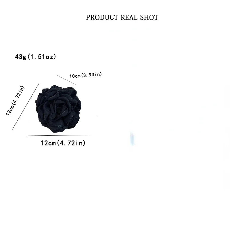 Korean Fabric Rose Flower Hair Claw Clip Women Girls Fashion Barrettes Plastic Hair Grab Clamp Headwear Hair Accessories