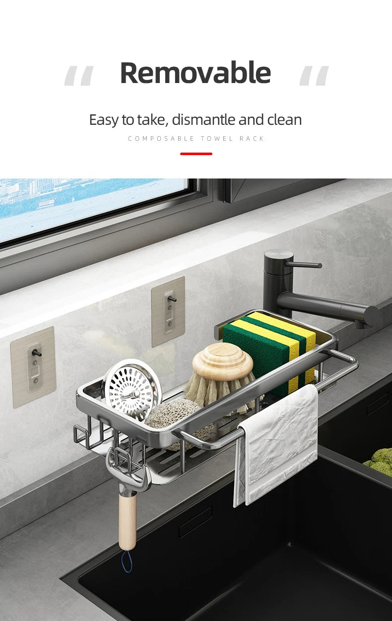 Non perforated kitchen storage rack cloth drain rack, sink dishwashing cloth sponge storage basket bathroom storage rack