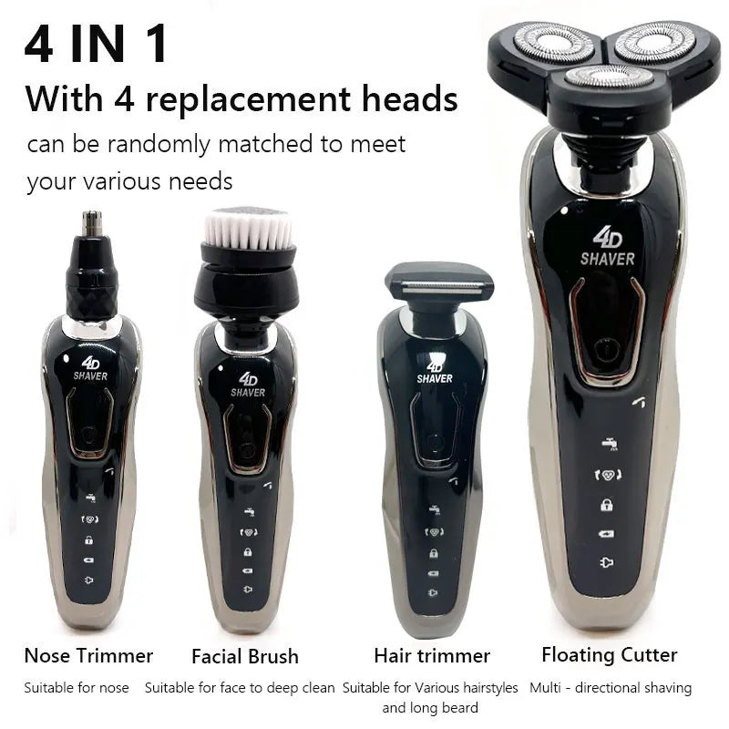 New Electric Shaver for Men 4D Electric Beard Trimmer USB Rechargeable Professional Hair Trimmer Hair Cutter Adult Razor for Men