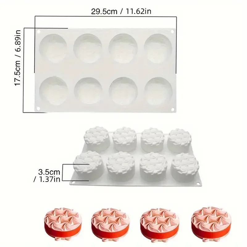 Round Mousse Cake Silicone Mold For Baking Pan Chocolate Fondant Dessert Brownie Pastry Reusable Kitchen Cake Baking Tools