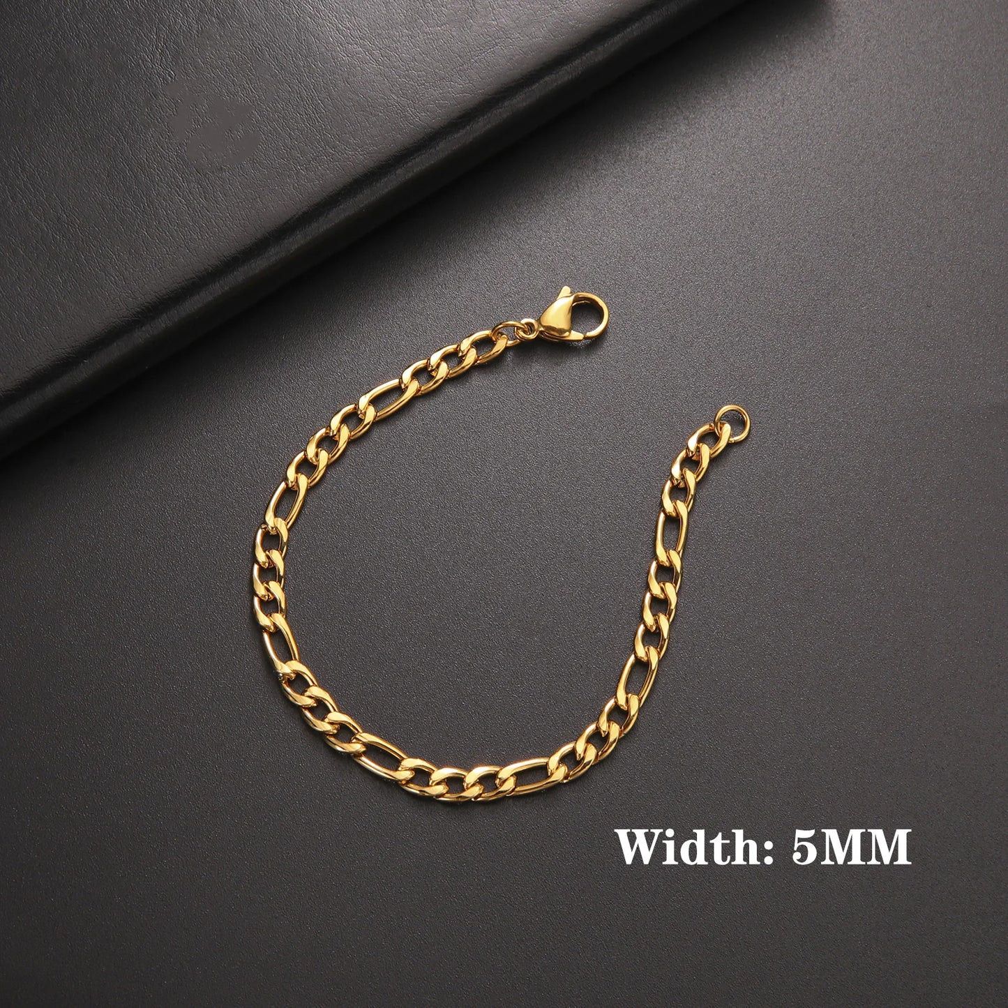Lucktune Figaro Chain Bracelet for Men Women Stainless Steel Width 3-10 MM Bracelets Punk Jewelry Couple Gift Pulsera Hombre New