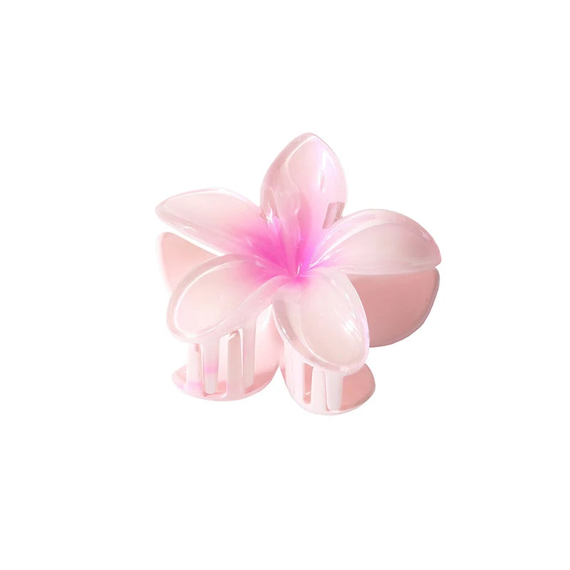 Pearl Light 8CM Summer Flower Hair Claw Clip Hairpin Barrettes Ponytail Holder Beach Head Accessories Women Girls Hair Clip