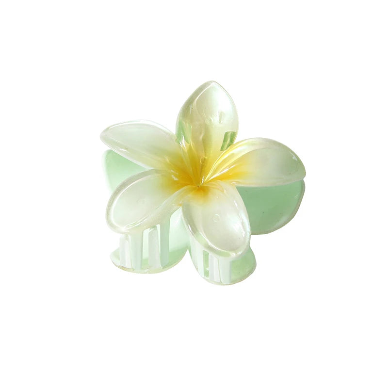 Pearl Light 8CM Summer Flower Hair Claw Clip Hairpin Barrettes Ponytail Holder Beach Head Accessories Women Girls Hair Clip