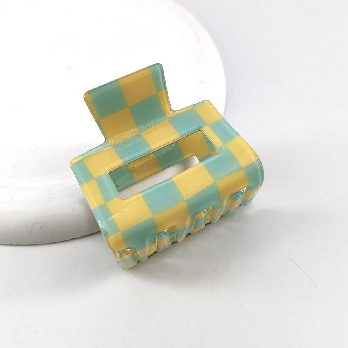 2inch Colorful Checkered Rectangle Hair Claw Clips For Women Girls Fashion Hair Clips For Styling Claw Clamps Hair Accessories
