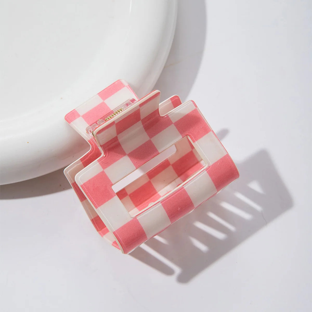 2inch Colorful Checkered Rectangle Hair Claw Clips For Women Girls Fashion Hair Clips For Styling Claw Clamps Hair Accessories