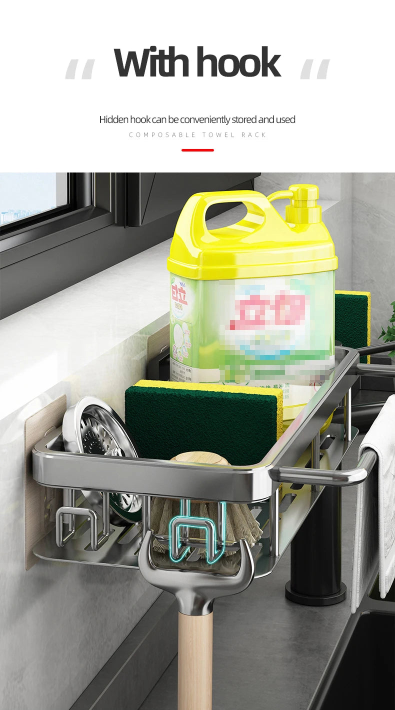 Non perforated kitchen storage rack cloth drain rack, sink dishwashing cloth sponge storage basket bathroom storage rack