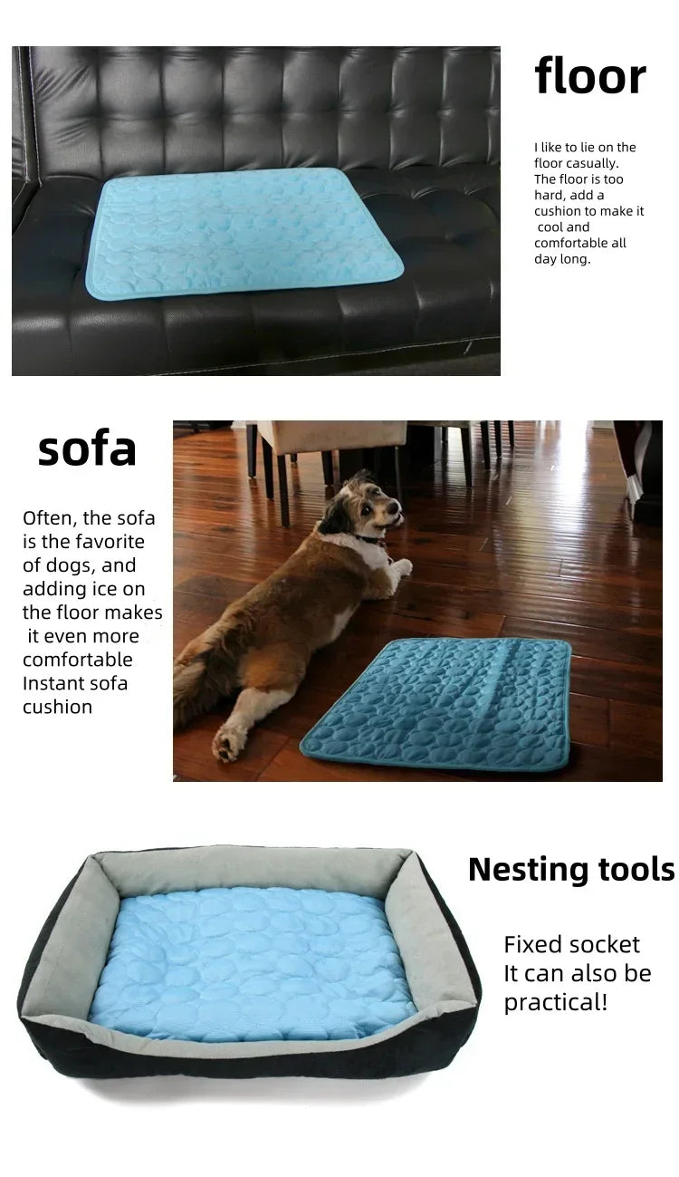 New Pet cooling pad Summer Cat and dog sofa Pad Soft Ice Silk Cold Feel Nest pad Summer dog cooling pad Dog bed