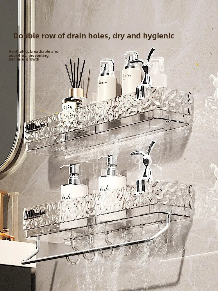 Bathroom Shelf No Drill Wall Mounted Toilet Organizer for Home Bathroom Storage