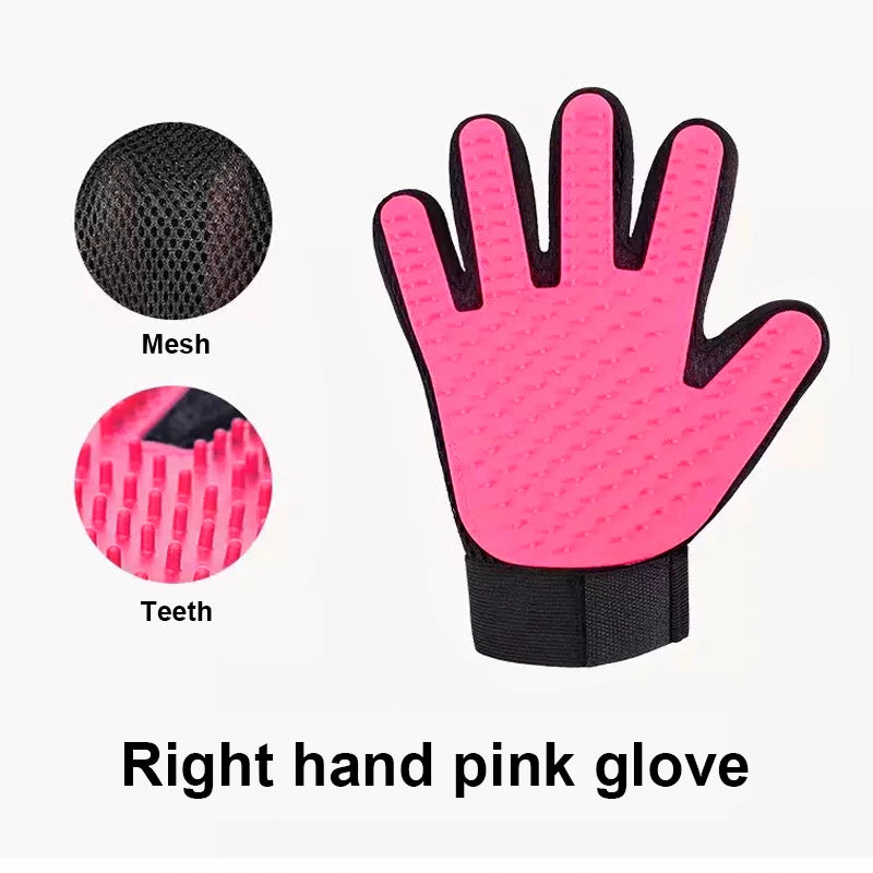 Pet Deshedding Brush Silicone Grooming Gloves Cat Dog Hair Remover Pet Comb Gloves Cleaning Hair Removal Shedding Supplies