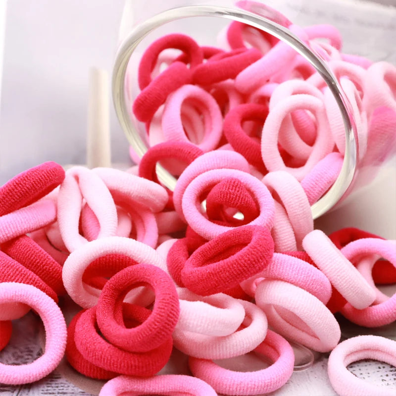 100/200PCS Women Girls Colorful Nylon Elastic Hair Bands Ponytail Hold Small Hair Tie Rubber Bands Scrunchie Hair Accessories