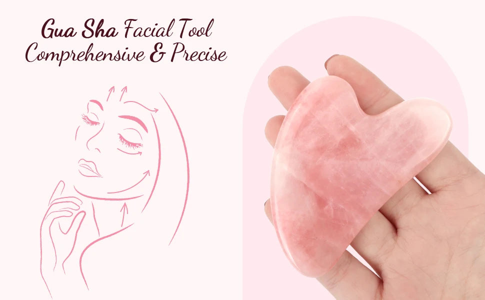Green Natural Jade Roller Gua Sha Set Facial Body Massager Roller Face Lifting Beauty Massage Tools Rose Glass Quartz Massager