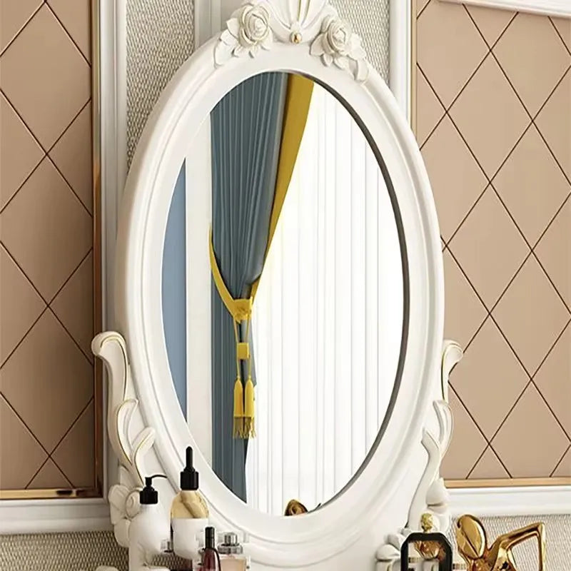 Mirror Storage Vanity Table Luxury Nordic Style European Bedroom Vanity Table Home Charm Coiffeuse Furniture Decor