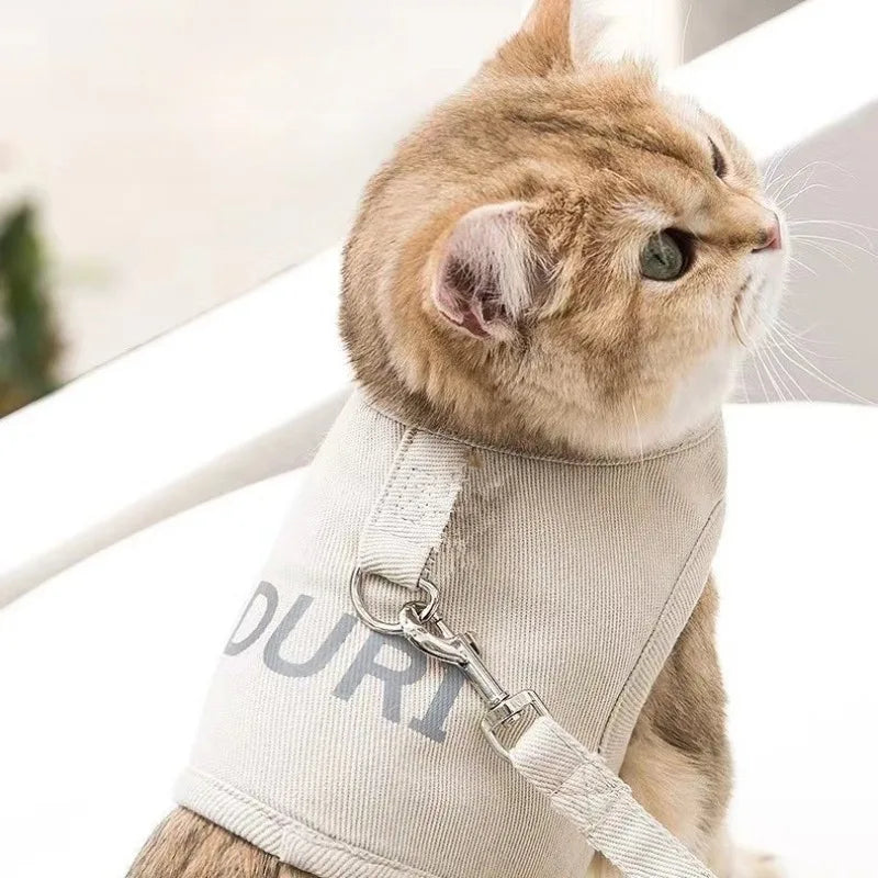 Pet Dog Cat Harness Lead Leash Set Adjustable Escape Proof Pet Kitten Vest Harness Puppy Dog Collar Small Dog Cat Pet Supplies