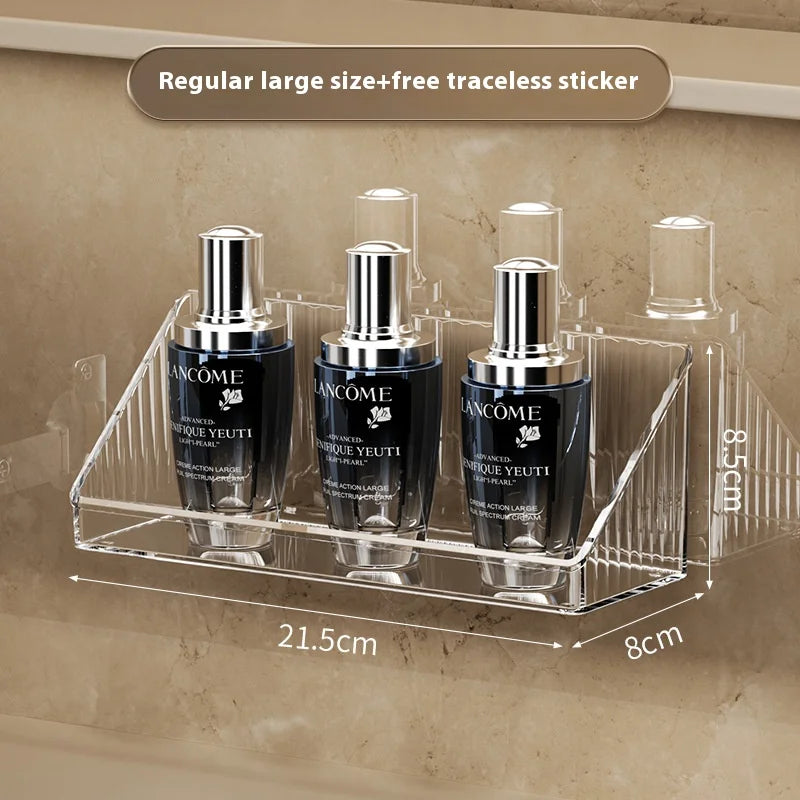 Mirror cabinet storage box bathroom cabinet wall mounted transparent slanted shelf cosmetics lipstick jewelry sorting box
