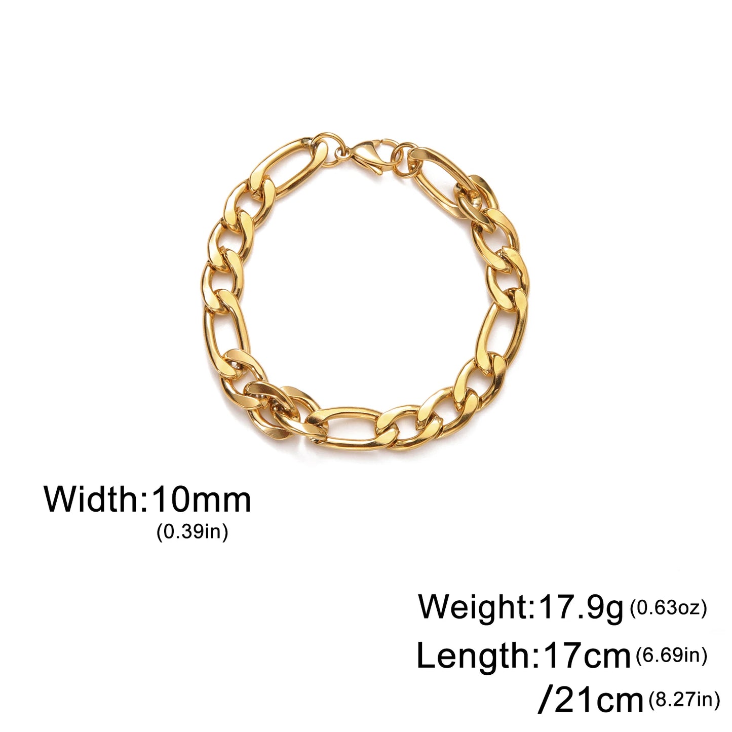 Lucktune Figaro Chain Bracelet for Men Women Stainless Steel Width 3-10 MM Bracelets Punk Jewelry Couple Gift Pulsera Hombre New