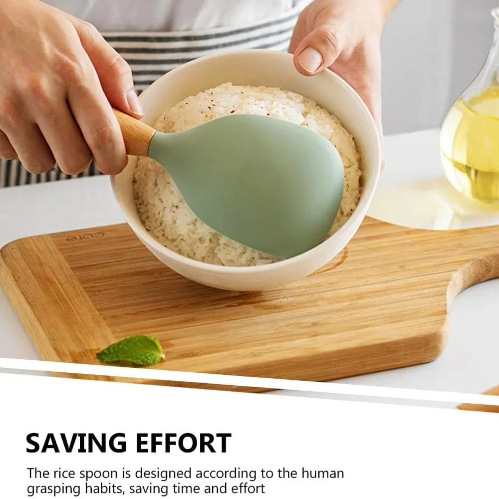 Silicone Rice Spoon, Silicone Spoon, Non Stick Cooking Spoon, Heat-resistant and Heat-resistant Rice Spoon, Reusable Small Tool