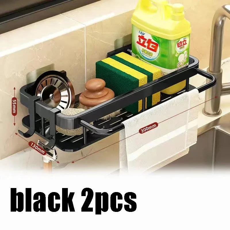 Non perforated kitchen storage rack cloth drain rack, sink dishwashing cloth sponge storage basket bathroom storage rack