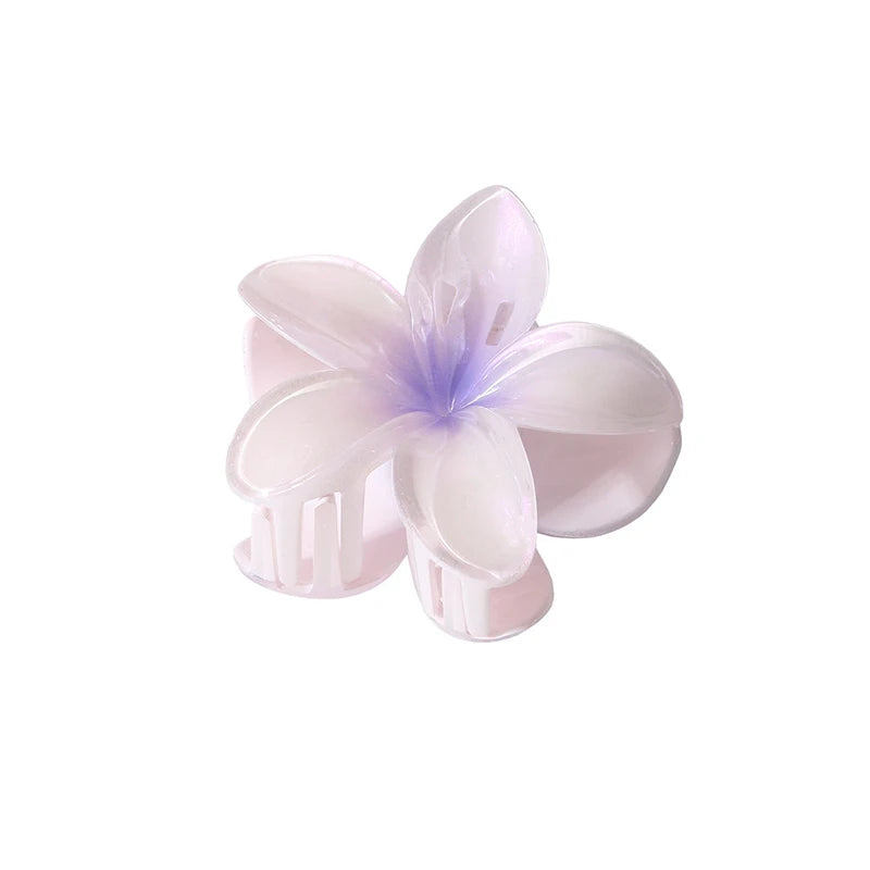 Pearl Light 8CM Summer Flower Hair Claw Clip Hairpin Barrettes Ponytail Holder Beach Head Accessories Women Girls Hair Clip