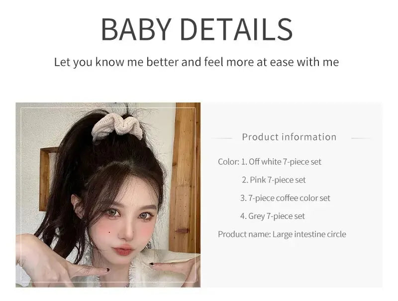 7/21 Pcs/Set Women Hair Scrunchies Set Plush Solid Hair Band for Girls Ponytail Holder Rubber Bands Hair Ties Hair Accessories