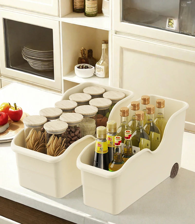 Cabinet Organizer With Pulley Seam Sundry Kitchen Organizer Household Office Large Capacity Multifunctional Cabinet Storage Boxe