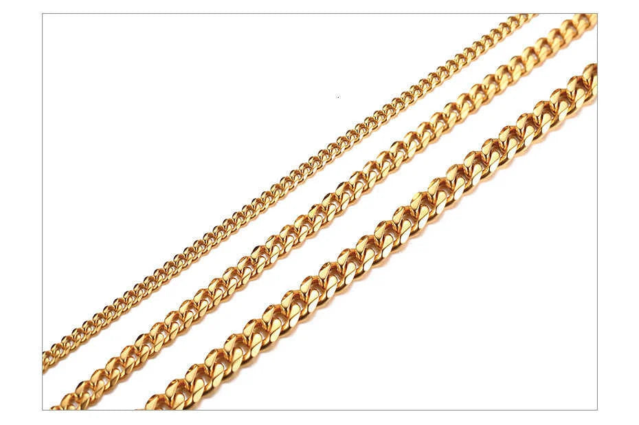 Vnox 3-7mm Cuban Chain Necklaces for Men Women, Stainless Steel Miami Curb Links Chain, Basic Cool Boy Collar
