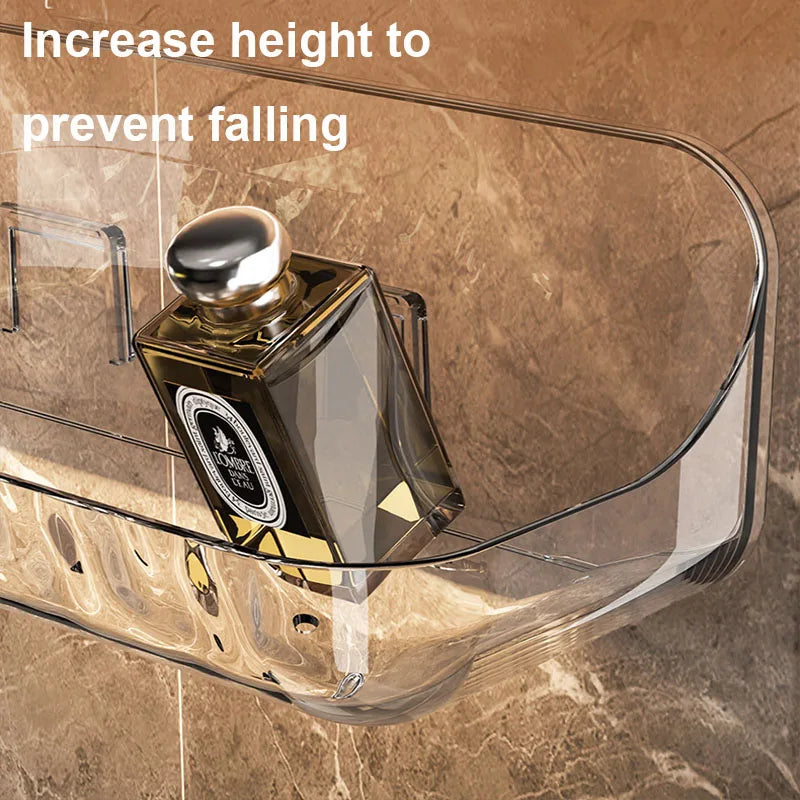 Bathroom Washstand Shelf Acryli No Drill Organizer Shower Storage Rack Cosmetics Storage Rack Wall Mounted Toilet Shampoo Holder
