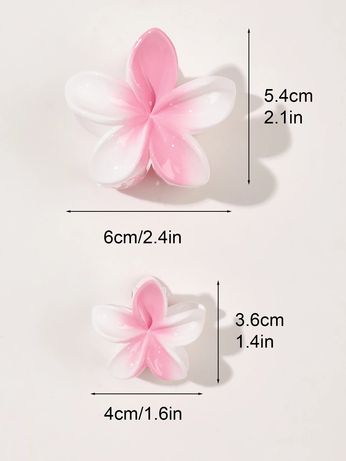 2 Pcs Hawaiian Flower Claw Clips for Women,Marble Vein Flower Hair Claw Clips for Thin Hair,Cute Beach Hair Accessories