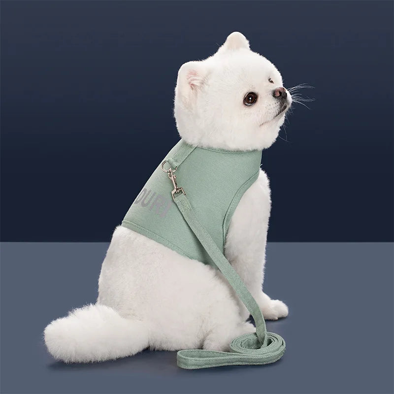 Pet Dog Cat Harness Lead Leash Set Adjustable Escape Proof Pet Kitten Vest Harness Puppy Dog Collar Small Dog Cat Pet Supplies