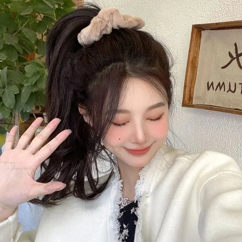7/21 Pcs/Set Women Hair Scrunchies Set Plush Solid Hair Band for Girls Ponytail Holder Rubber Bands Hair Ties Hair Accessories